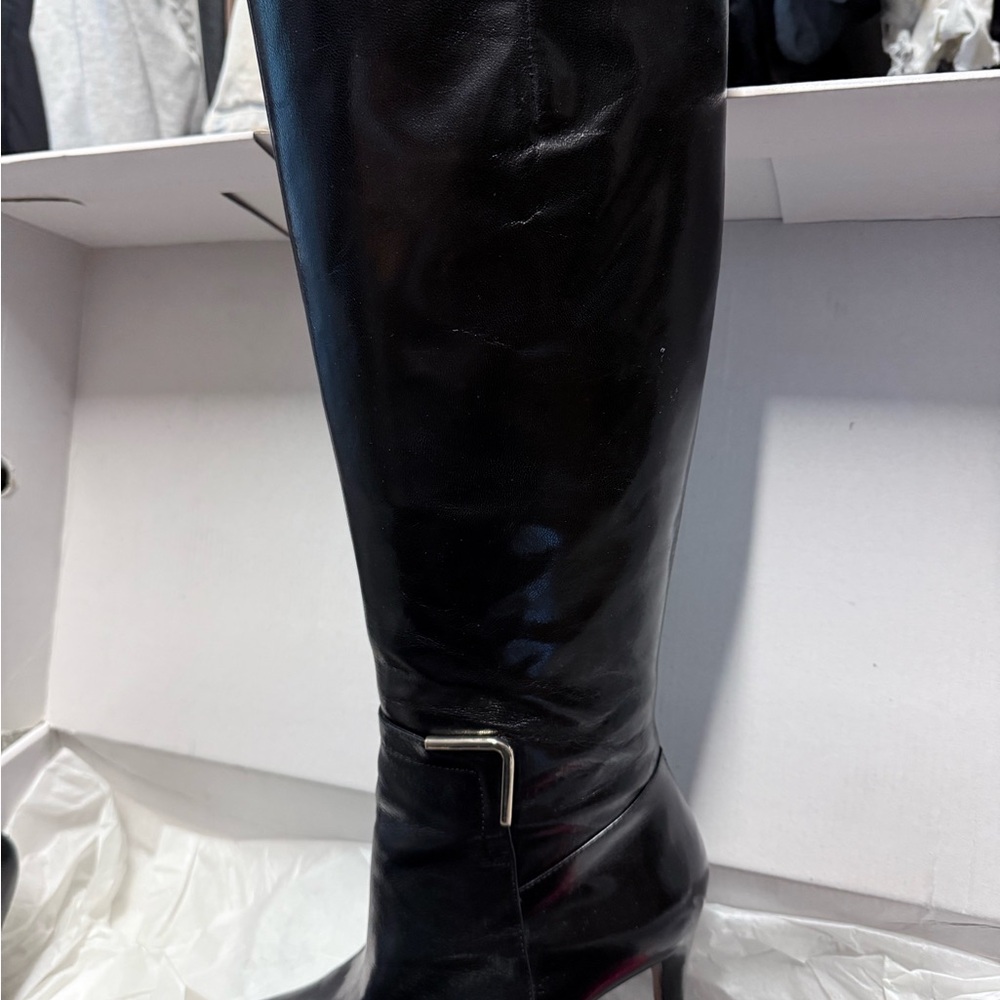 Nine West Black Leather Knee-High Boots - Picture 3 of 7